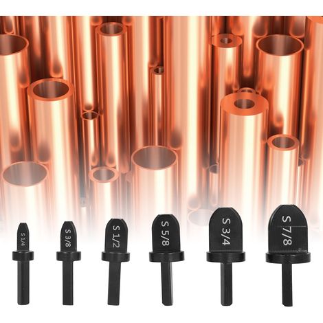 Élargisseur de tuyau en cuivre pour climatisation, élargisseur de tuyau, tête d'élargisseur de tuyau électrique, kit d'outils de forgeage pour réparation (6 pièces), poignée triangulaire pour élargiss (1/5)
