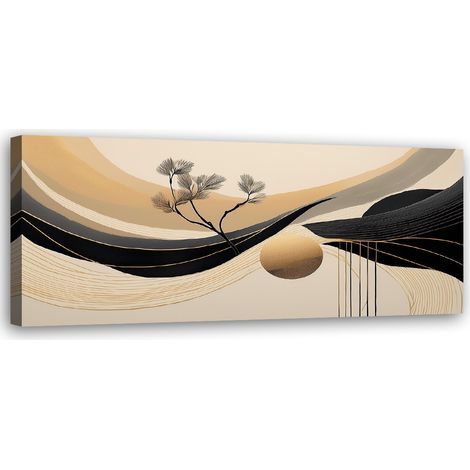 Tableau déco Abstraction Arbre géométrique en cercle 90x30 (1/5)