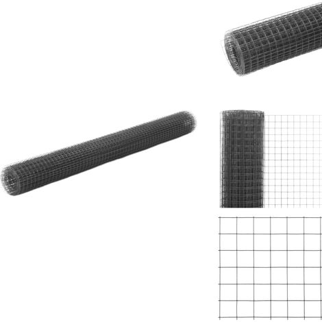Grillage acier avec revêtement en PVC 25x1,5 m gris - Grillage - Grillages - Clôture - Clôtures (1/4)