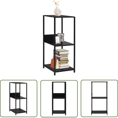 Étagère à livres droite petite Étagère de Rangement - Armoire de Rangement Noir 33,5x39,6x79,7 cm Aggloméré BV953098 - BonneVie (1/5)