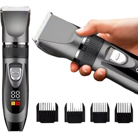 1 Tondeuse à cheveux, Lames céramique titane, Batterie Li-ion 90 min, Sans fil USB, Pour hommes femmes enfants (1/5)
