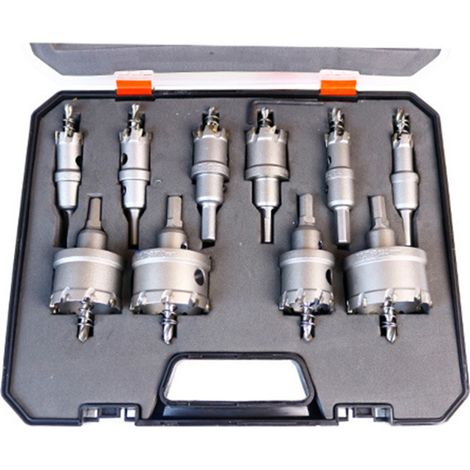 Kit de 10 scies cloches en carbure, forets de 16 à 53 mm pour métaux (acier inoxydable, fer, cuivre) (1/5)