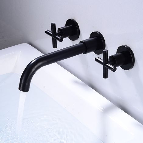 Grifo de lavabo empotrado, negro mate (1/5)