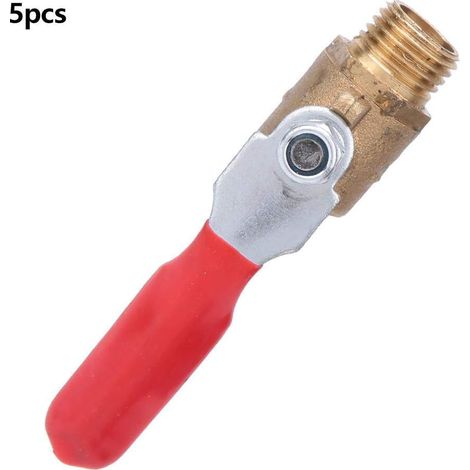 5 Pcs Valve Compresseur D'air Robinet À Bille Double Mâle Filetage G1/4 Valve En Laiton Compresseur D'air Accessoire Tuyau De Tuyau Tuyau Outil D'air Accessoires Tuyaux Accessoire