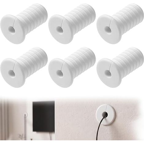 6Pcs 19mm Wall Enclosure for Cable, 3/4" Wall Brackets for Cable Management Kit, Wall Grommets for Cables, Cable Router and Ethernet Adapter (1/5)