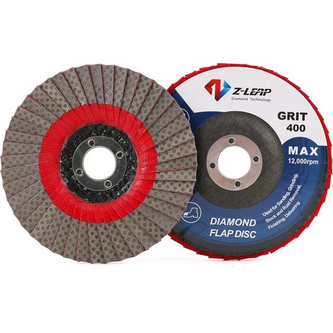 Meules abrasives de 100 mm grain 400 pour meuleuse d'angle, disque de ponçage diamant avec arbre de 5/8" (1/5)
