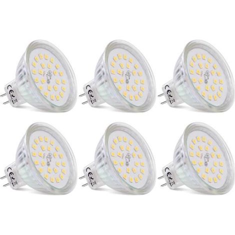 Ampoule GU5.3 MR16 LED 12V 5W Equivalent à 35-45W Lampe Halogène,Lumière Blanche Naturelle 4000K,430LM, Angle 120°,24 x 2835 SMD, (1/4)