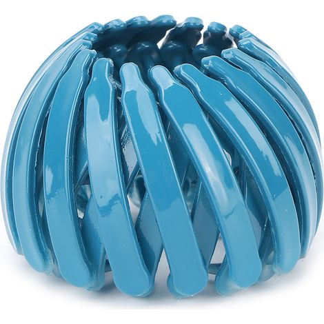 Nid d'oiseau forme pince à cheveux extensible chignon queue de cheval accessoire bleu (1/5)