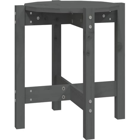 Maison Exclusive - Mesa de centro de madera maciza de pino gris Ø (1/5)