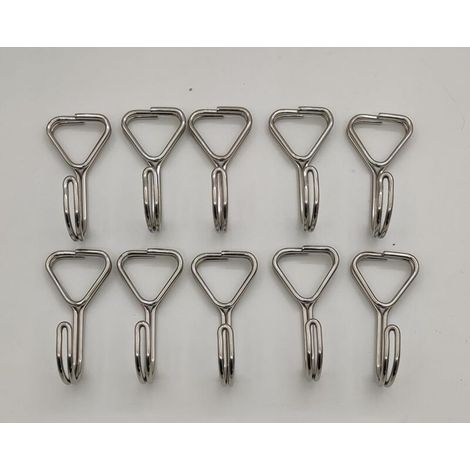 10 ganci a spirale, ganci elastici in acciaio inossidabile, ganci elastici, ganci elastici, per tende, biciclette, fissaggio bagagli, ganci di fissaggio