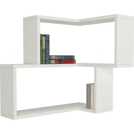 Eckregal Omignano, 2 Böden, 45x15x55h cm Weiß
