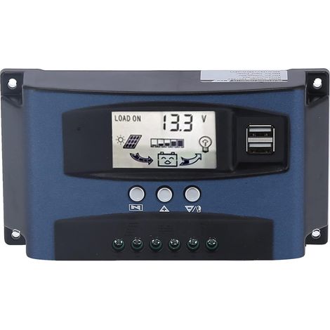 Contrôleur de Charge Solaire, Auto Focus MPPT Tracking Charging, Régulateur de Contrôle de Décharge À Écran LCD 12V‑24V 30A, Surchauffe, Protection Contre Les Surintensités, Court Circuit (1/5)