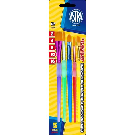 Set di 5 pennelli in nylon Astra