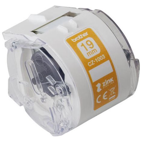 Brother CZ-1003 - Cintas para impresoras de etiquetas (CZ, inyección de tinta, VC-500W), amarillo, 19mm (1/4)