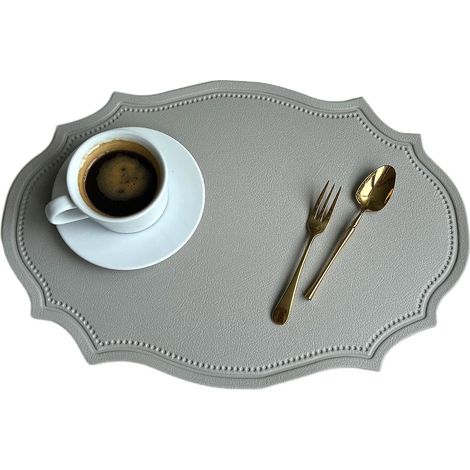Set de table ovale, dessous de plat, dessous de verre résistant à la chaleur, pour bols, tasses et vaisselle. (1/5)