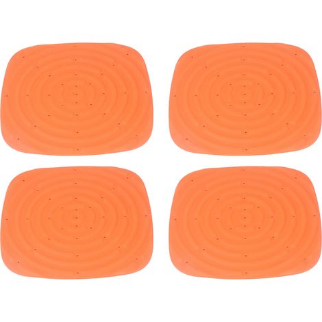 Lot de 4 tapis de nidification lavables pour poules pondeuses, couleur orange.