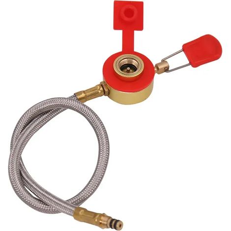 Tuyau de raccordement pour brûleur à gaz, adaptateur de gaz avec clapet anti-poussière, accessoires pour réchauds de camping portables (1/5)