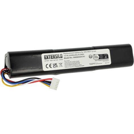 EXTENSILO Batterie remplacement pour 205-0023, 205-0026, 205-0021, 205-0022 pour robot électroménager noir (6500mAh, 14,4V, Li-ion)
