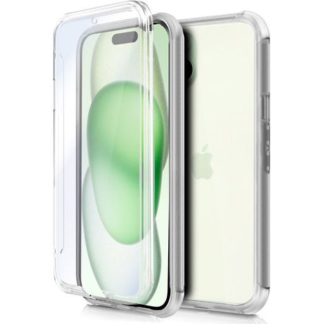 Funda COOL Silicona 3D para iPhone 15 Plus (Transparente Frontal + Trasera)