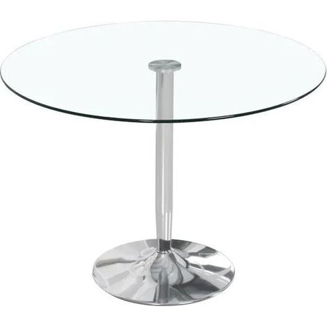 Mesa Redonda de Cristal Templado 90cm. Comedor o Cocina (1/5)
