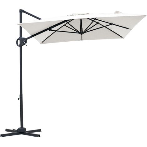 Axi Luma Parasol Déporté Rectangulaire 200 X 300 Cm, Anthracite/Beige  Pour Jardin / Terrasse, Toile Anti-Uv Indice Upf 30+  Pied En Croix, Housse De Protection Inclus  Inclinable, Pivotant À 360°
