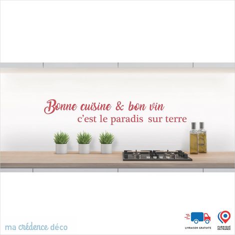 Crédence : Bonne cuisine et bon vin 1 - Couleur Rose clair - Alu composite - 120 - 60 (1/3)