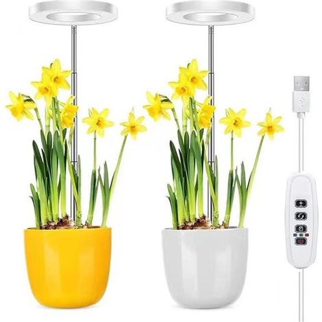 Pflanzenlampe für Zimmerpflanzen Vollspektrum-LED-Pflanzenlampe 10-stufig dimmbar 360 drehbarer Arm Topfklemme mit automatischem Timer 3 9 12 für weiß (1/5)