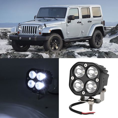 Projecteur universel LED 40 W, lampe de travail carrée pour voiture, SUV et voiture. (1/5)