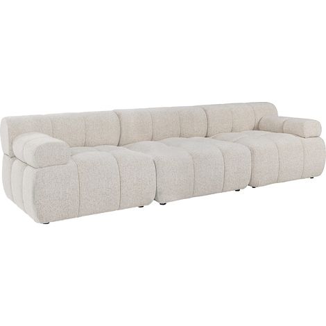 Canapé modulable 4 places en tissu chiné beige FACIVIL (1/5)