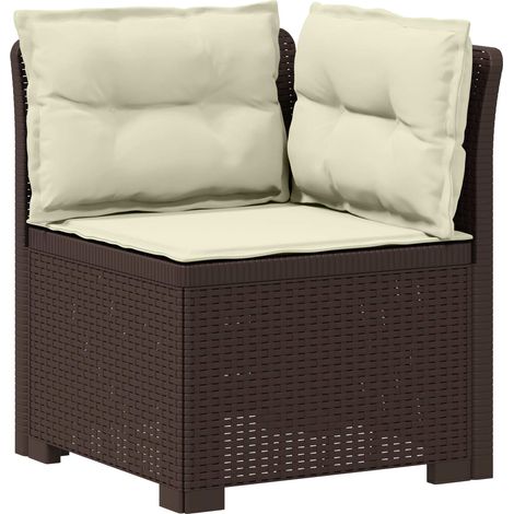 vidaXL Sillón Individual de Jardín con Cojines Apariencia de Ratan PP (1/2)