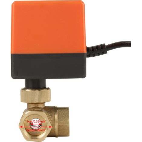 G1/2" DN15 Messing 3-Wege 220VAC motorisiertes elektrisches Kugelventil zur Durchflussregelung (1/5)