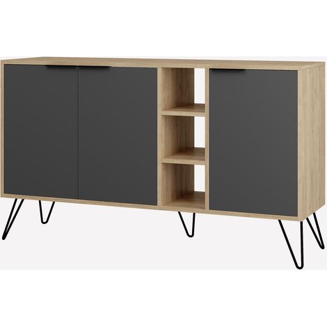 Decortie Clara Konsole Anrichte Display Unit Eiche Anthrazit Grau