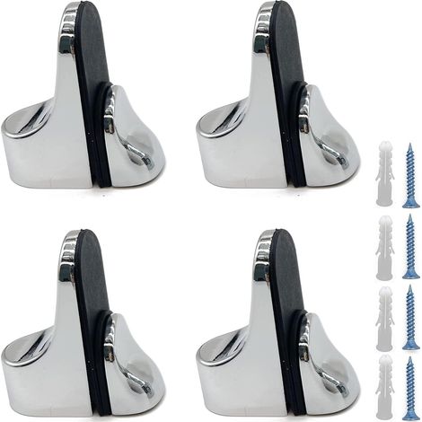 Support de fixation réglable pour miroir de salle de bain - 4 clips en alliage de zinc pour miroirs en verre de 3 à 20 mm d'épaisseur et étagères en bois (1/5)