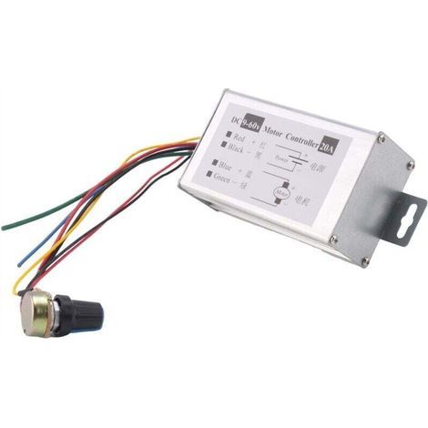 DC 9V 12V 24V 48V 60V 20A PWM Motor Speed Controller Regulator Driver 0-1200W Adjustable Current (1/4)