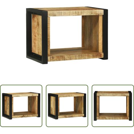 Rangement mural - Cube Mural Marron 55 x 35 x 40 cm Bois de mangue massif (1/5)