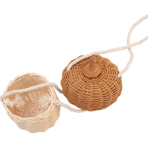 Panier de rangement en rotin tressé à la main pour enfants, en forme de gland, idéal pour les photos de garçons et de filles, petit sac bandoulière. (1/5)
