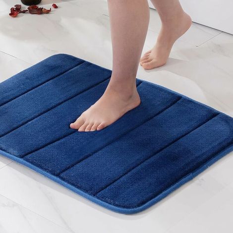 DEESSE SHOP - Tapis de bain en mousse à mémoire de forme Tapis de bain antidérapant Tapis de bain Tapis de douche Molleton de corail Douceur Tapis de bain lavable très absorbant Tapis de bain pour sal (1/5)