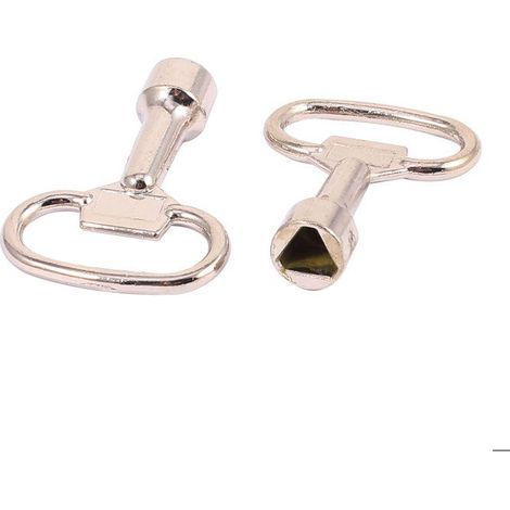 SOURCING MAP 2Pcs Clé Triangle Poubelle Clé douille pour 8mm Triangulaire Panneau Serrure Armoire (1/4)