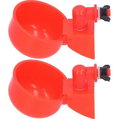 2 pièces Abreuvoir Automatique pour Volailles, Bol à Eau Rouge pour Pigeons et Oiseaux (1/5)