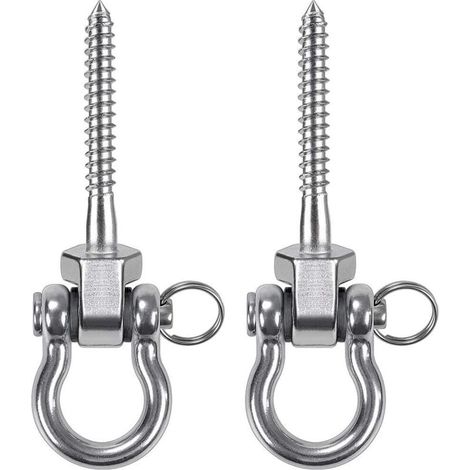 Set di sospensione per altalena da 2 pezzi, sospensione per sedia sospesa in acciaio inossidabile 304, gancio da soffitto per altalena (1/4)