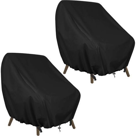 2er-Set Gartenstuhlhussen, Stuhlhussen 89x97x74cm, Schutzhülle für Outdoor-Stühle, wasserdichtes 420D Oxford-Gewebe, Abdeckung für Balkonstühle (1/4)