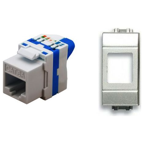 TechLy presa di rete RJ45 UTP CAT.6a tooless + Light Tech grigia