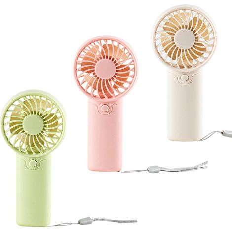 Sollbry Lot de 3 mini ventilateurs portatifs à piles, pour l'été, les voyages, la plage, le bureau, l'intérieur et l'extérieur, le maquillage (1/5)