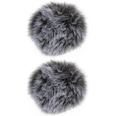 Lot de 2 Bonnets Anti‑Vent en Fourrure pour Micro Cravate Compatible avec Ø 0,5–1,2 cm (1/5)