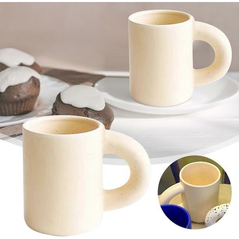 Mug artisanal à motif pincé à la main, encre pointillée, mug en céramique avec anneau (1/5)