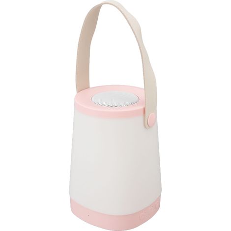 Enceinte Bluetooth Lanterne HiFi Radio Rechargeable Fonction LED Lumière Ambiance Poignée Rose (1/5)