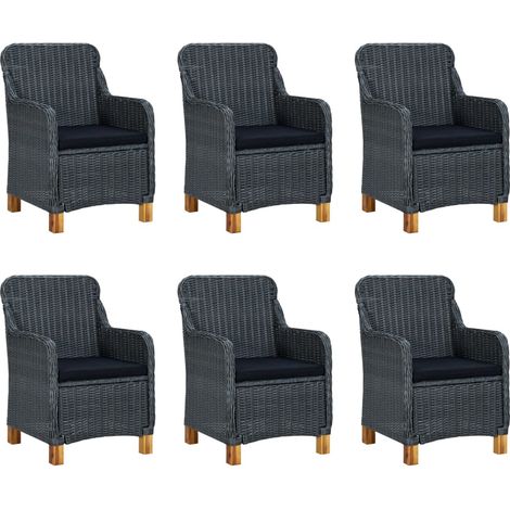 INLIFE Ensemble de salle à manger de jardin 7 pcs Gris foncé (1/5)