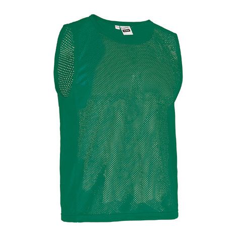 Peto deportivo multiusos con doble pespunte en cuello, bajo y sisas, tejido de rejilla 100% poliéster TRAINING Junior Verde kelly