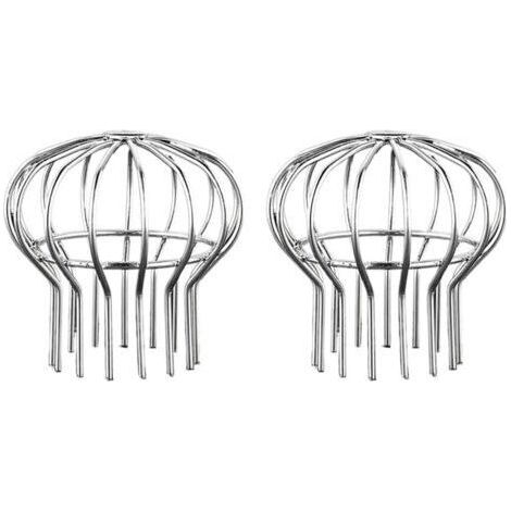 Set aus 2 Edelstahl-Dachrinnenabdeckungen zum Schutz vor Laub, Moos, Schlamm und Ablagerungen (geeignet für einen Lochdurchmesser von 110 mm)