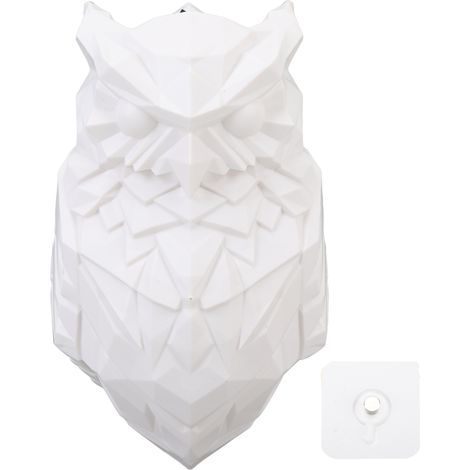 Lampe murale hibou 3D en plastique LED à piles, veilleuse hibou décorative pour chambre, escalier, couloir, bar (1/5)